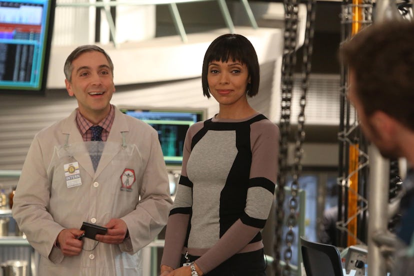 BONES: Scott Lowell (L) and Tamara Taylor in the "The Master in the Slop" episode of BONES airing Fr...