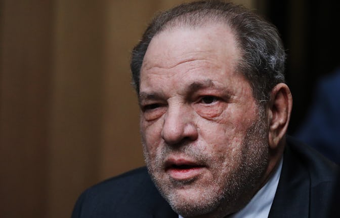 NEW YORK, NEW YORK - FEBRUARY 20: Harvey Weinstein exits a Manhattan court house as a jury continues...