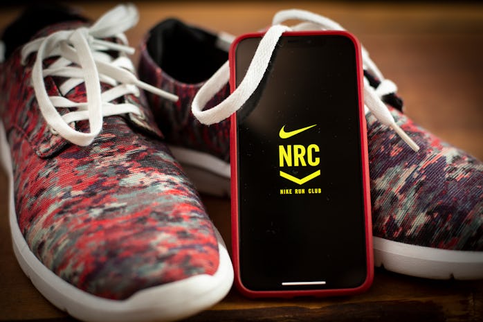 The Nike Running Club application is seen on an iPhone in this photo illustration on January 29, 201...