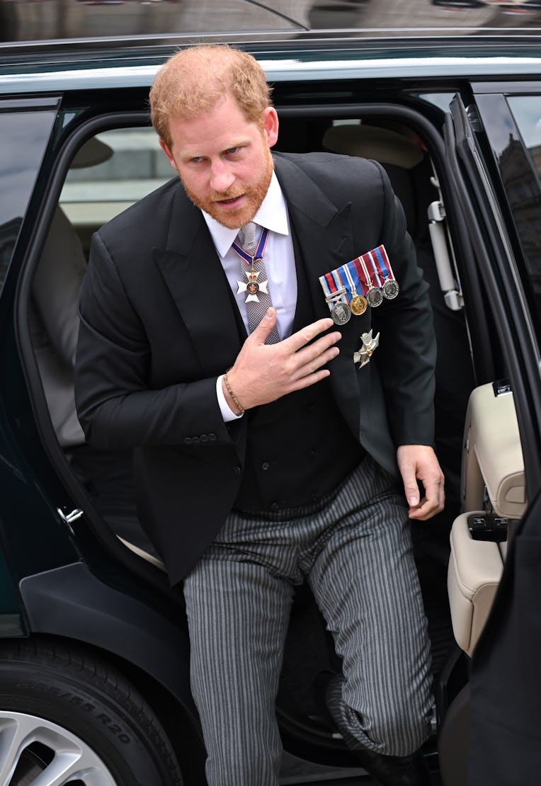 LONDON, ENGLAND - JUNE 03: Prince Harry, Duke of Sussex attends the National Service of Thanksgiving...