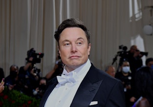 CEO, and chief engineer at SpaceX, Elon Musk, arrives for the 2022 Met Gala at the Metropolitan Muse...