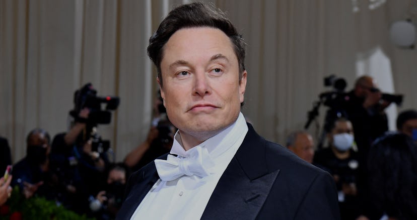CEO, and chief engineer at SpaceX, Elon Musk, arrives for the 2022 Met Gala at the Metropolitan Muse...