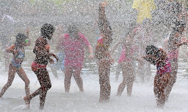 (08/03/10 Boston, MA) It was standing room only at The Frog Pond Fountain during yesterdays humid we...