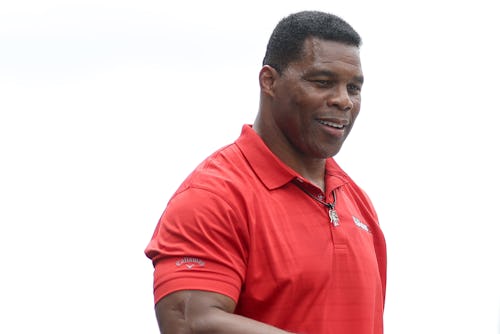 HAMPTON, GEORGIA - JULY 10: Republican candidate for US Senate Herschel Walker walks onstage during ...