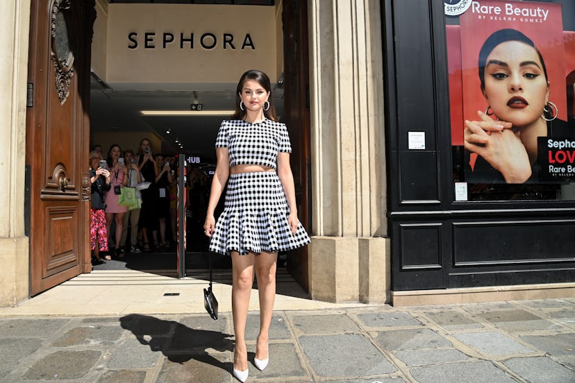 PARIS, FRANCE - JULY 08: Selena Gomez outside Sephora on July 8, 2022 in Paris, France. (Photo by Pa...