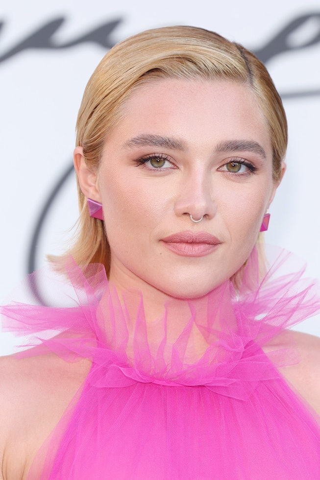 ROME, ITALY - JULY 08: (EDITOR’S NOTE: Image contains nudity.) Florence Pugh is seen arriving at the...