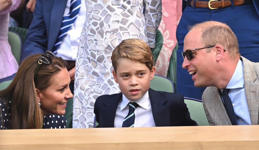 LONDON, ENGLAND - JULY 10: Catherine, Duchess of Cambridge, Prince George of Cambridge and Prince Wi...