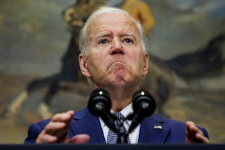 US President Joe Biden speaks before signing an executive order protecting access to reproductive he...