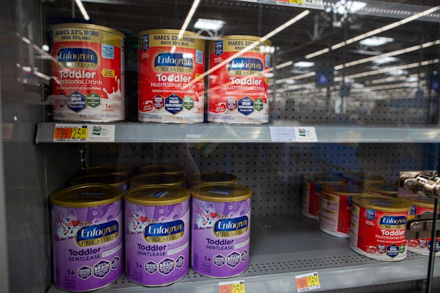 Shelves are empty at a Walmart store during a baby formula shortage caused by the closure of Abbot's...