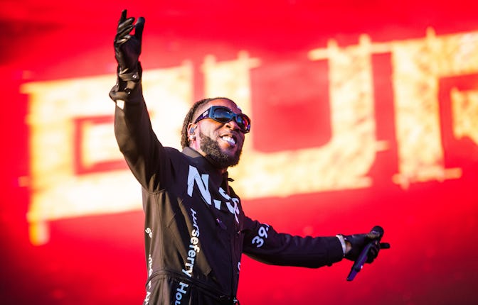 GLASTONBURY, ENGLAND - JUNE 25: Burna Boy performs on the Other stag during day four of Glastonbury ...