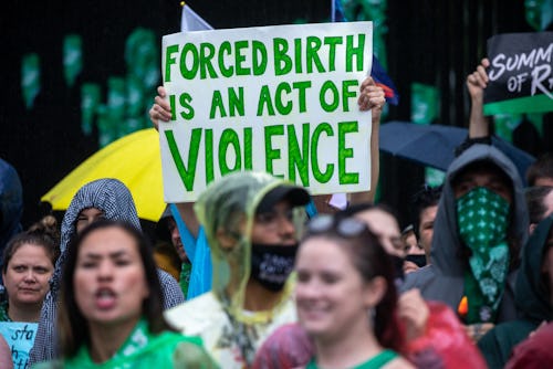 WASHINGTON, USA - JULY 09: Abortion rights activists march to the White House to denounce the U.S. S...
