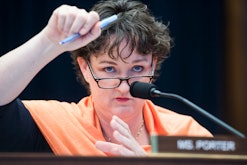 Rep. Katie Porter, D-Calif., questions Federal Reserve Chairman Jerome Powell during a House Financi...