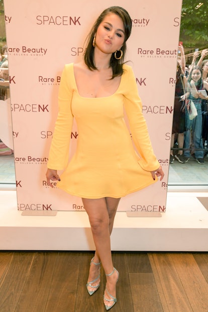 Selena Gomez surprises fans and arrives at Space NK Kings Cross to launch her new Rare Beauty Kind W...