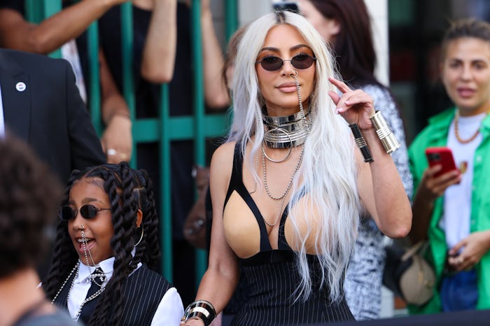 PARIS, FRANCE - JULY 06: Kim Kardashian and North West attend the Jean Paul Gaultier Couture Fall Wi...