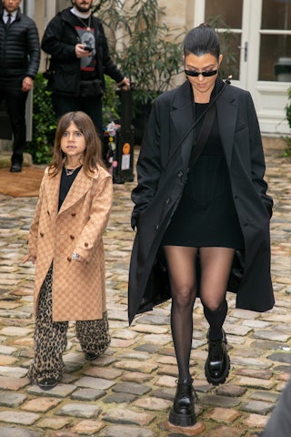 Penelope Disick and her mother Kourtney Kardashian are seen  in Paris, France. Penelope just turned ...