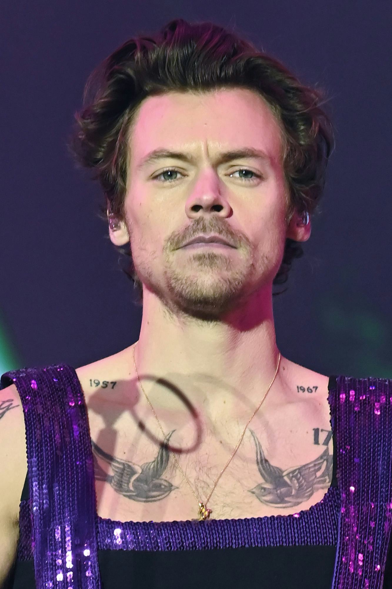 COVENTRY, ENGLAND - MAY 29: Harry Styles performs on stage during Radio 1's Big Weekend 2022 at War ...