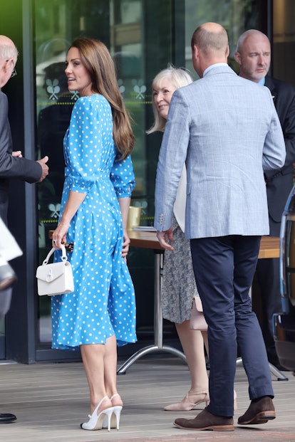Catherine, Duchess of Cambridge and Prince William, Duke of Cambridge arrives for Day 9 at All Engla...
