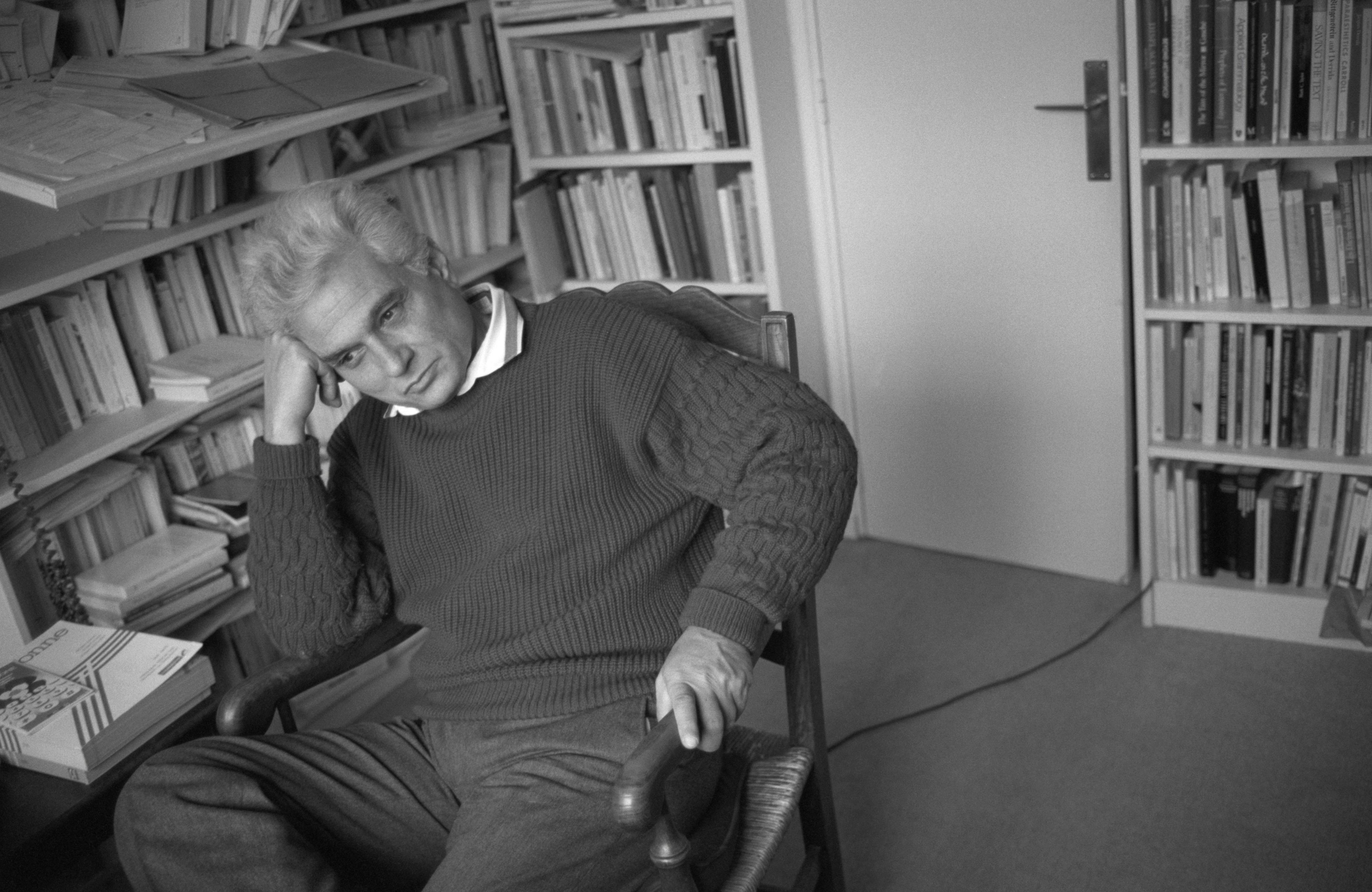 Influential French philosopher Jacques Derrida (1930- ), founder of the International College of Phi...