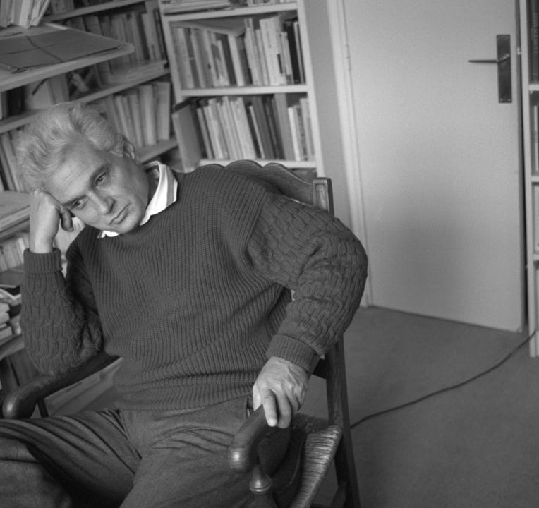 Influential French philosopher Jacques Derrida (1930- ), founder of the International College of Phi...