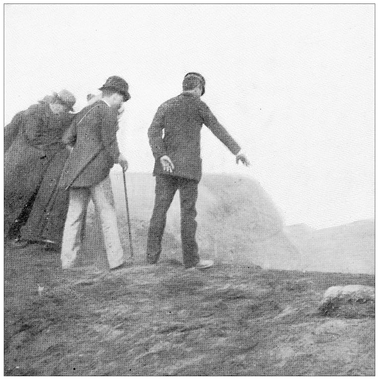 Antique travel photographs of Naples and Campania: Looking into the crater of Vesuvius
