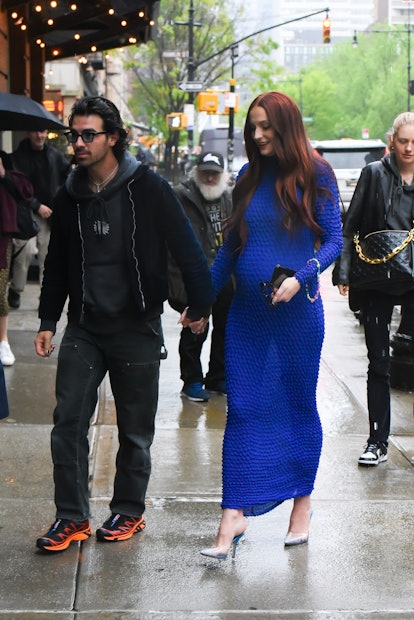 NEW YORK, NEW YORK - MAY 06: Joe Jonas and Sophie Turner are seen in Manhattan on May 06, 2022 in Ne...