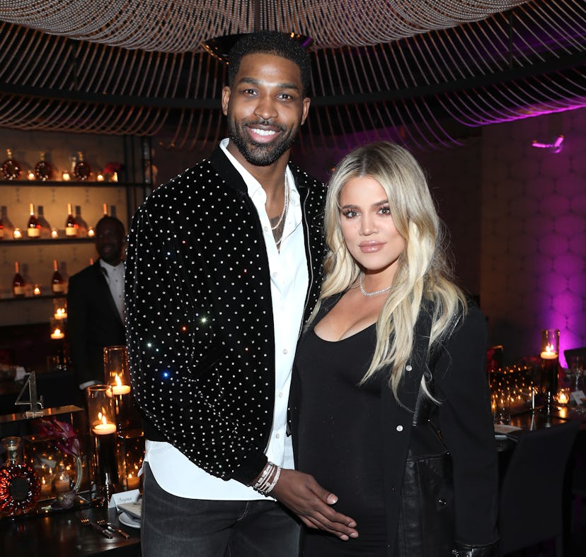 LOS ANGELES, CA - FEBRUARY 17: Tristan Thompson and Khloe Kardashian attend the Klutch Sports Group...