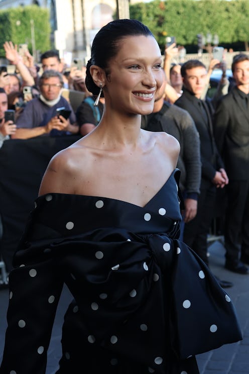PARIS, FRANCE - JULY 06: Bella Hadid attends Balenciaga Dinner at Hotel de la Marine on July 06, 202...