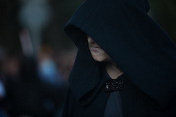 MALAGA, SPAIN - 2018/05/05: A member of the 501st Legion Spanish Garrison dressed as "Darth Sidious"...