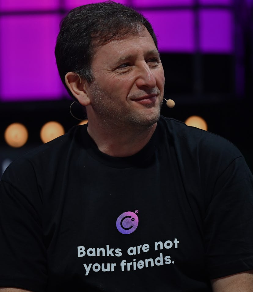 Lisbon , Portugal - 4 November 2021; Alex Mashinsky, Celcius, on Centre Stage during day three of We...