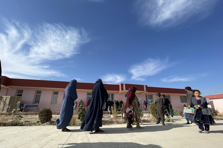 KABUL, AFGHANISTAN - JANUARY 16: Afghan children are seen with their mothers in Kabul, Afghanistan o...