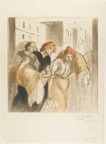 The Return from the Laundry, 4415. Artist Theophile Alexandre Steinlen. (Photo by Heritage Art/Herit...
