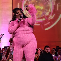 NEW YORK, NEW YORK - JULY 15: Lizzo performs onstage at the Lizzo "Lizzoverse" album Playback Perfor...