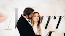 Jennifer Lopez and Ben Affleck were married on Saturday, July 16. The happy couple smiles here at th...