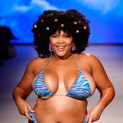 MIAMI BEACH, FLORIDA - JULY 16: A model walks the runway for ONEONE At Paraiso Miami Beach For Swim ...