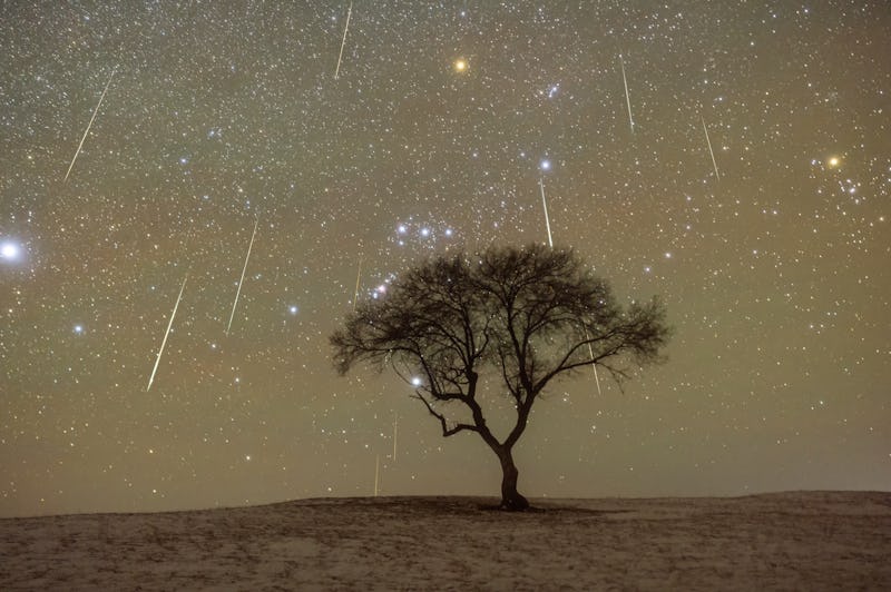 Geminid meteor shower in Inner Mongolia, China on December 14, 2021
