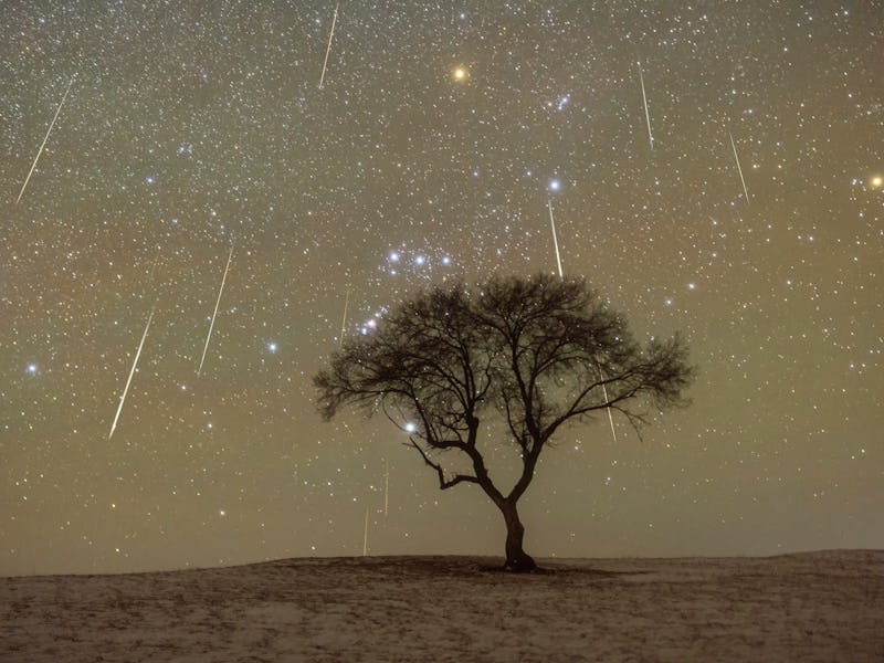 Geminid meteor shower in Inner Mongolia, China on December 14, 2021