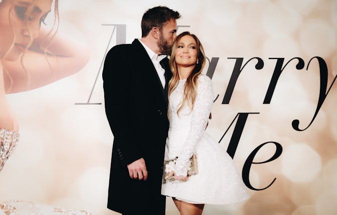LOS ANGELES, CALIFORNIA - FEBRUARY 08: Ben Affleck and Jennifer Lopez attend the Los Angeles special...