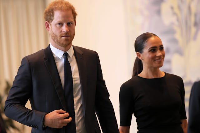NEW YORK, NEW YORK - JULY 18: Prince Harry, Duke of Sussex and Meghan, Duchess of Sussex arrive at ...