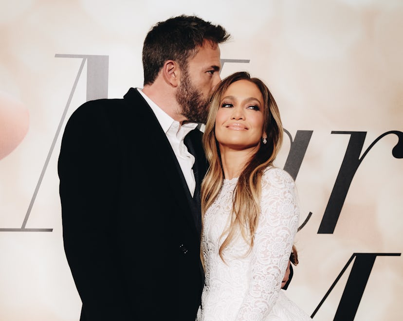 LOS ANGELES, CALIFORNIA - FEBRUARY 08: Ben Affleck and Jennifer Lopez attend the Los Angeles special...