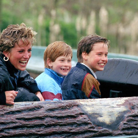 Picture From File:Diana Princess Of Wales, Prince William & Prince Harry Visit The 'Thorpe Park' Amu...