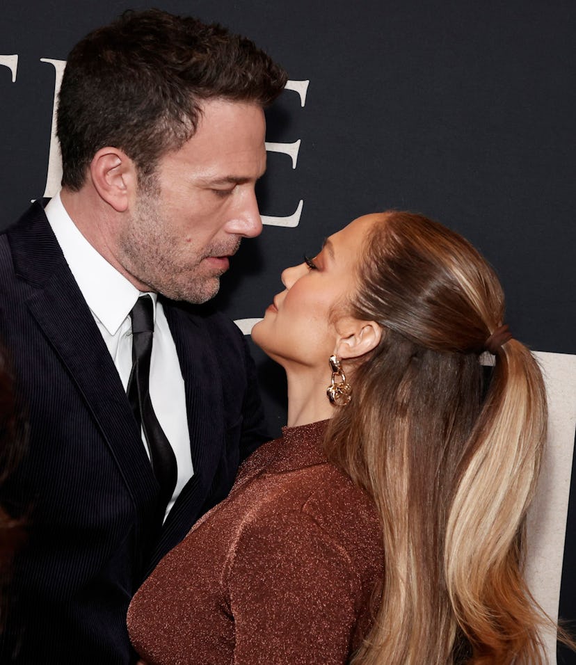 NEW YORK, NEW YORK - OCTOBER 09: Ben Affleck and Jennifer Lopez attend "The Last Duel" New York Prem...