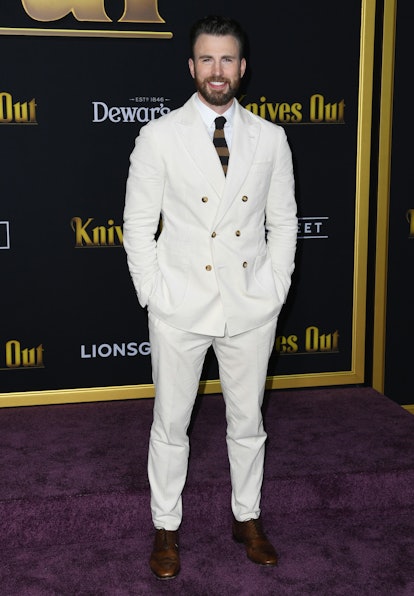 WESTWOOD, CALIFORNIA - NOVEMBER 14:  Chris Evans attends the premiere of Lionsgate's "Knives Out" at...