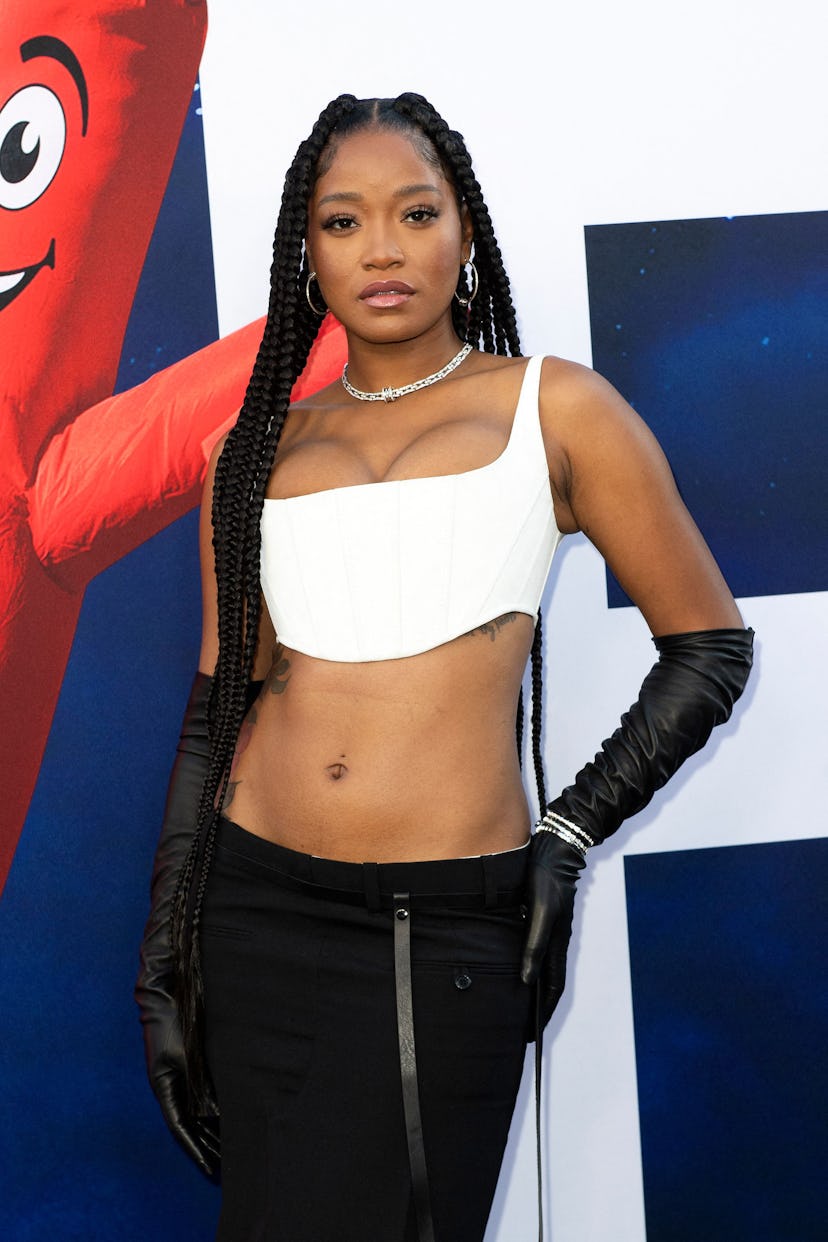 Keke Palmer in a white top at the World Premiere Of Universal Pictures "Nope" 