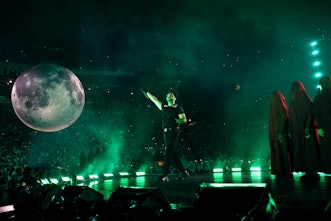 EAST RUTHERFORD, NEW JERSEY - JULY 16: The Weeknd performs at the "After Hours Til Dawn" Tour at Met...