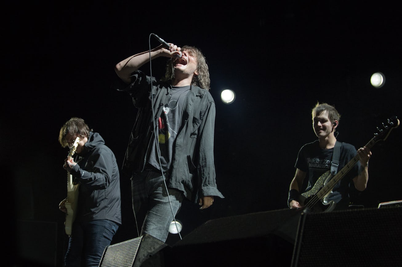 PARIS, FRANCE - JUNE 01: Gerard Way from My Chemical Romance performs at AccorHotels Arena on June 0...