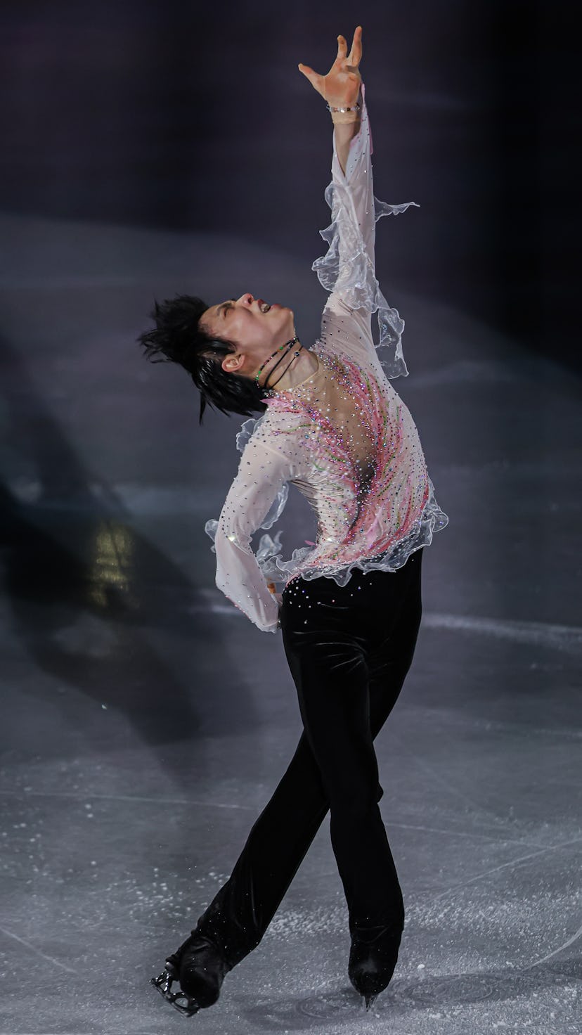 BEIJING, CHINA - FEBRUARY 20: Yuzuru Hanyu of Team Japan skates during the Figure Skating Gala Exhib...