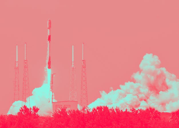 CAPE CANAVERAL, FLORIDA, UNITED STATES - 2021/05/26: A SpaceX Falcon 9 rocket lifts off from pad 40 ...