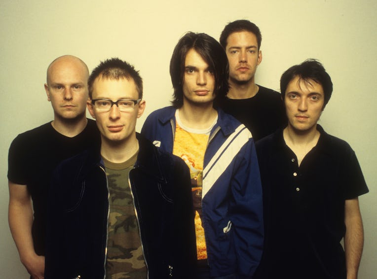 LOS ANGELES, CA - JUNE 12: Rock band Radiohead poses for a portrait at Capitol Records during the re...