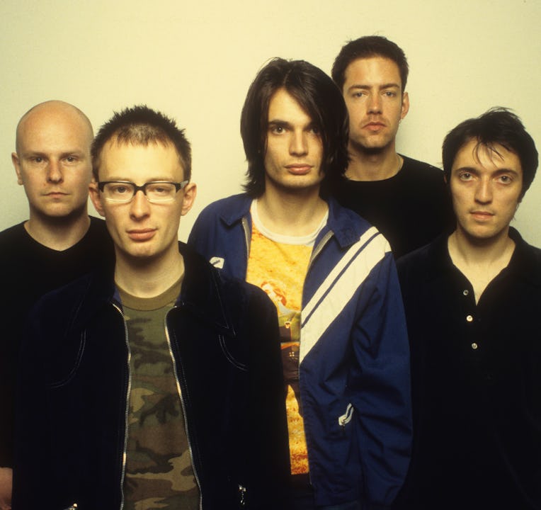 LOS ANGELES, CA - JUNE 12: Rock band Radiohead poses for a portrait at Capitol Records during the re...