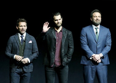 LAS VEGAS, NV - MARCH 29:  Zack Snyder, Henry Cavill and Ben Affleck speak onstage at the CinemaCon ...